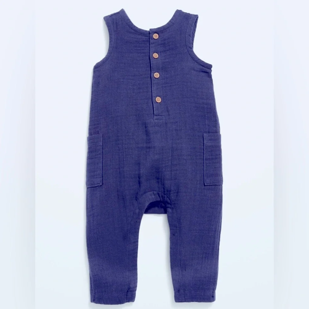 Old Navy Navy Blue Baby Romper Jumpsuit 6-12M